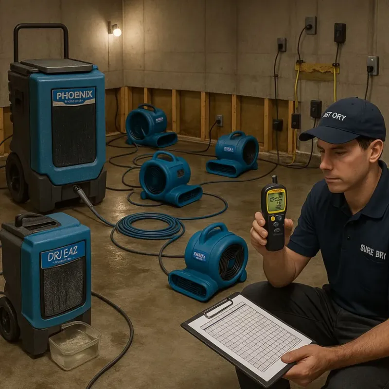 Structural Drying and Dehumidification process in Appomattox, VA